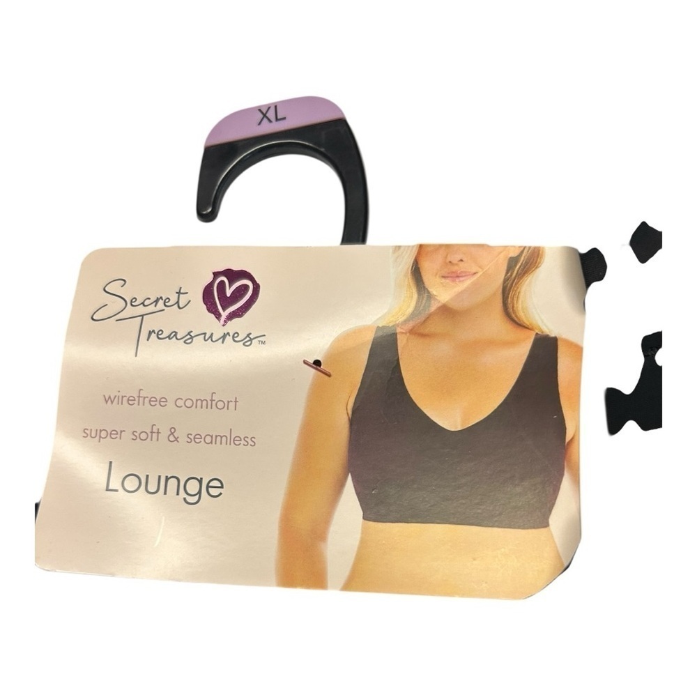 Secret Treasures Women’s Wirefree Bonded Lounge Bra – Black | Size XL | NWT - Picture 3 of 5